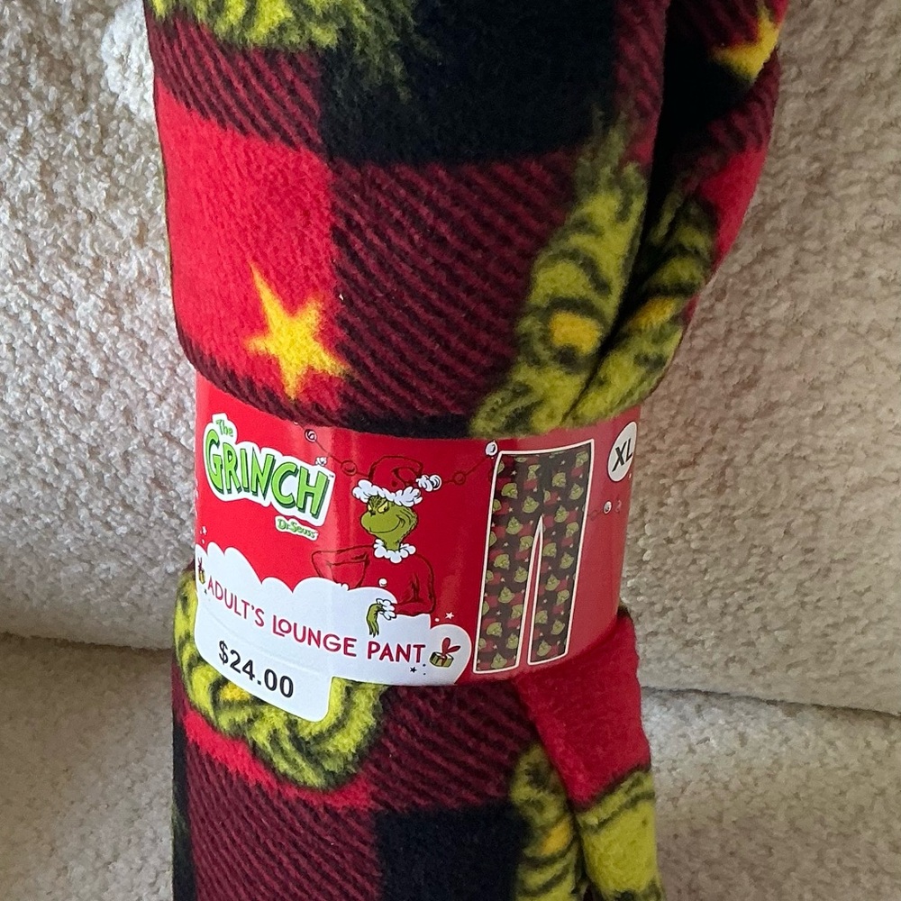 Dr. Seuss Grinch Red and Black Plaid Pants